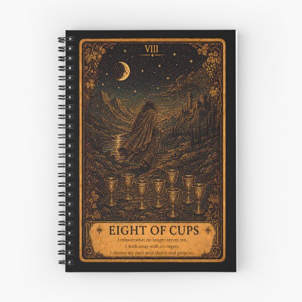 Item preview, Eight of Cups Tarot Card - Change & Finding Your Path designed and sold by ArcanaAbsolute.