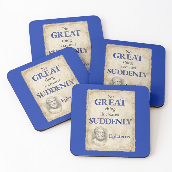 Item preview, No Great Thing Is Created Suddenly - Epictetus - Vintage Distressed Stoic Quote - Egyptian Blue Version designed and sold by Stoic Core.