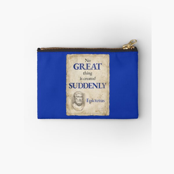 Item preview, No Great Thing Is Created Suddenly - Epictetus - Vintage Distressed Stoic Quote - Egyptian Blue Version designed and sold by Stoic Core.