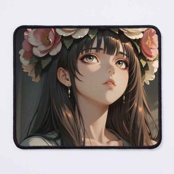 Item preview, Blossom Reverie – Romantic Flower Crown Anime Portrait designed and sold by Killington.