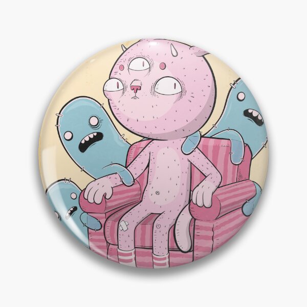 Item preview, Pink Bunny in Armchair with Blue Ghosts Art designed and sold by DRP-art.