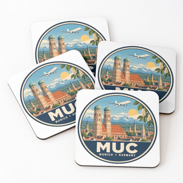 Item preview, MUC Munich Airport Code Retro Travel Badge designed and sold by CLOUTKULT.