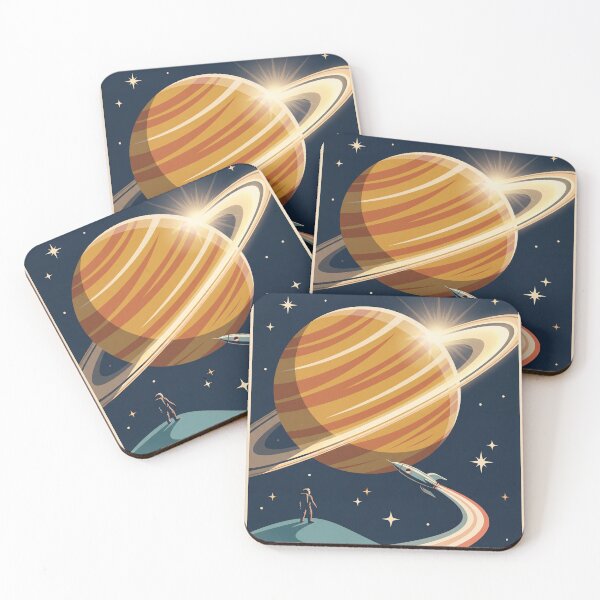 Item preview, Visit Saturn Retro Space Travel Poster designed and sold by SnazzifyDigital.