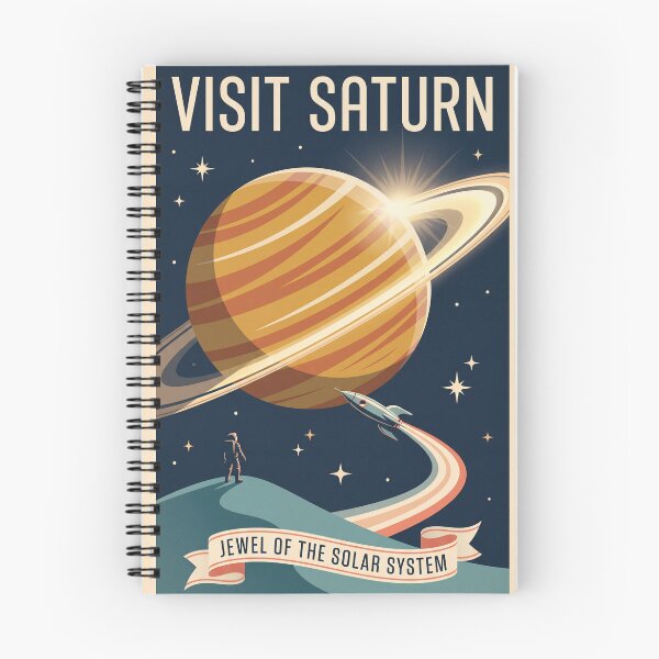Item preview, Visit Saturn Retro Space Travel Poster designed and sold by SnazzifyDigital.