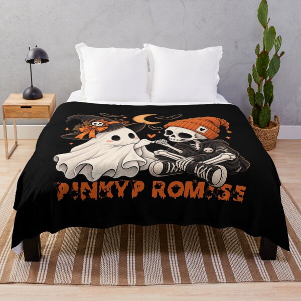 Item preview, Pinky Promise Halloween – Ghost & Skeleton Besties designed and sold by EnchantedOwl.