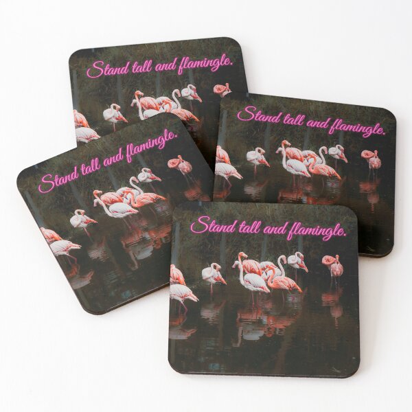 Item preview, Stand Tall and Flamingo – Flamingos in the evening light designed and sold by Tammigrafie.