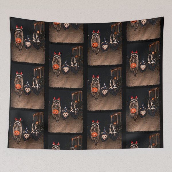 Item preview, Halloween Raccoon Opossum Skunk Trio Fun designed and sold by cerima.