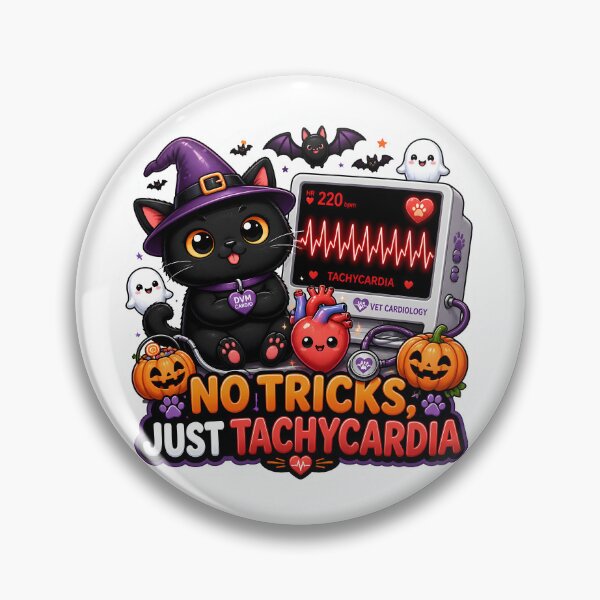 Item preview, No Tricks, Just Tachycardia – Funny Veterinary Cardiology Halloween designed and sold by Bettybee00.