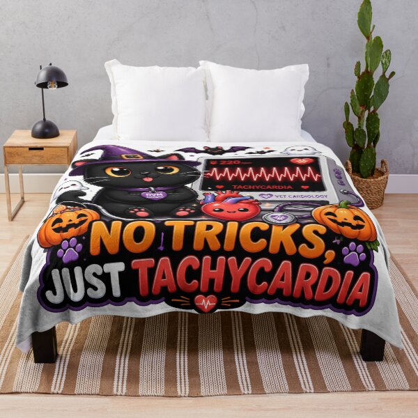 Item preview, No Tricks, Just Tachycardia – Funny Veterinary Cardiology Halloween designed and sold by Bettybee00.