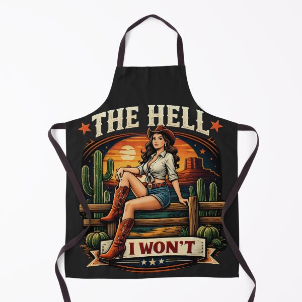 Item preview, Funny The Hell I Won't Cowgirl Retro Western Sunset designed and sold by legendaryskins.