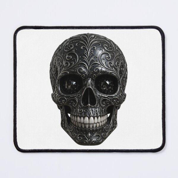 Item preview, Black Skull with Ornate Glittering Flourishes designed and sold by DoveArtDesigns.
