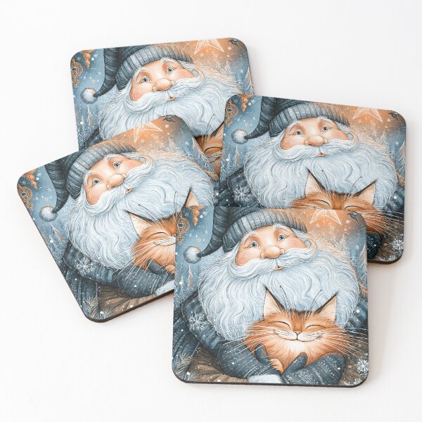 Item preview, Christmas - Santa Claus and cat designed and sold by aghnadarragh.