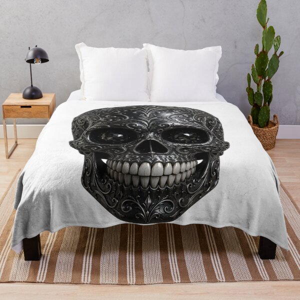 Item preview, Black Skull with Ornate Glittering Flourishes designed and sold by DoveArtDesigns.