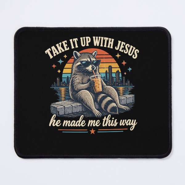Item preview, Humorous Religious Raccoon Cityscape Design designed and sold by cerima.