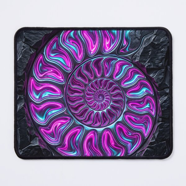 Item preview, Neon Ammonite Fossil Crystal Art designed and sold by ArtlightStudio.