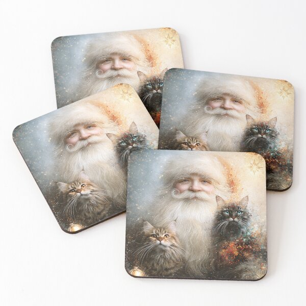 Item preview, Christmas - Santa Claus and cat designed and sold by aghnadarragh.