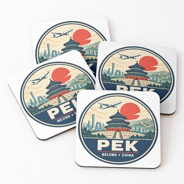 Item preview, PEK Beijing Airport Code Retro Travel Badge designed and sold by CLOUTKULT.