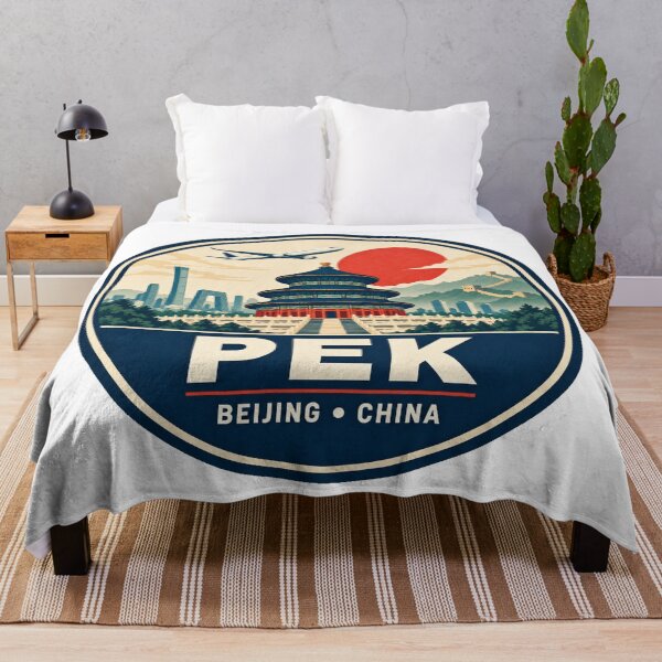 Item preview, PEK Beijing Airport Code Retro Travel Badge designed and sold by CLOUTKULT.