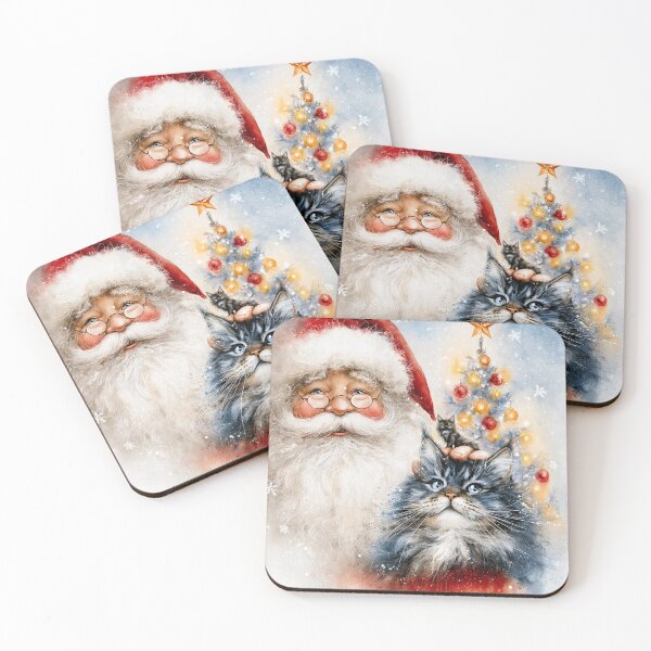 Item preview, Christmas - Santa Claus and cat designed and sold by aghnadarragh.