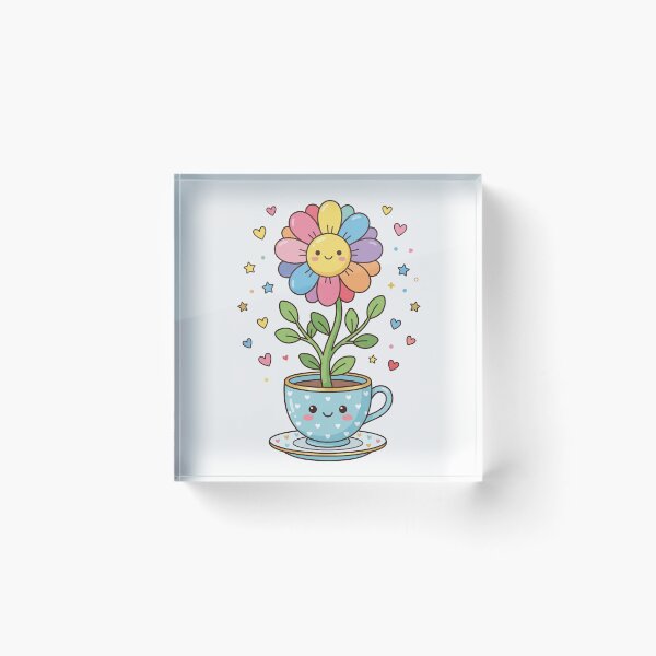 Item preview, Rainbow Flower in Happy Teacup designed and sold by naragon4289.