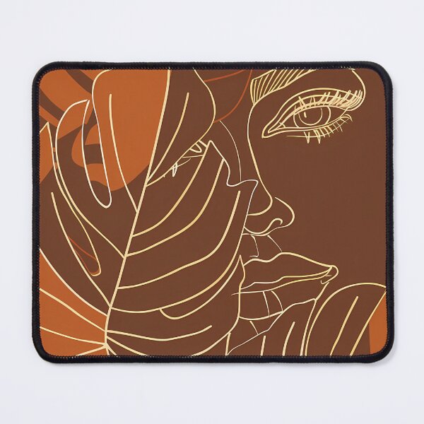 Item preview, Golden Line Art Boho Woman & Tropical Monstera Leaves designed and sold by Artdavesalzburg.