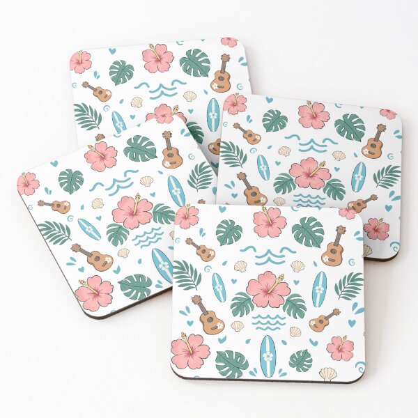 Item preview, Tropical Hawaiian Hibiscus Design Ukulele Surfboard Beach Print designed and sold by TheErinSide.