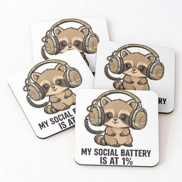 Item preview, My Social Battery Is at 1% Sloth with Headphones – Funny Introvert Music Lover Design designed and sold by MoodLay.
