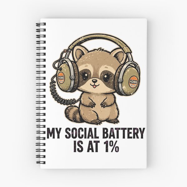 Item preview, My Social Battery Is at 1% Sloth with Headphones – Funny Introvert Music Lover Design designed and sold by MoodLay.