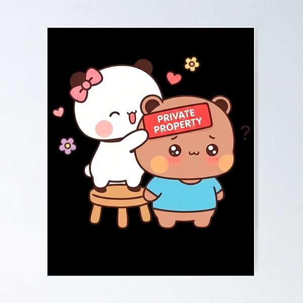 Item preview, Cute Bear Couple Private Property Funny Relationship Gift designed and sold by Jacob Zubek.