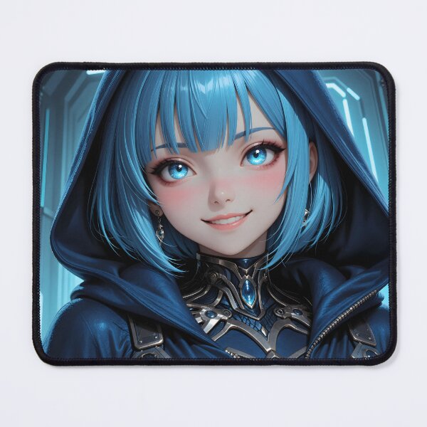 Item preview, Neon Blue Nexus – Futuristic Cyberpunk Anime Girl designed and sold by Killington.