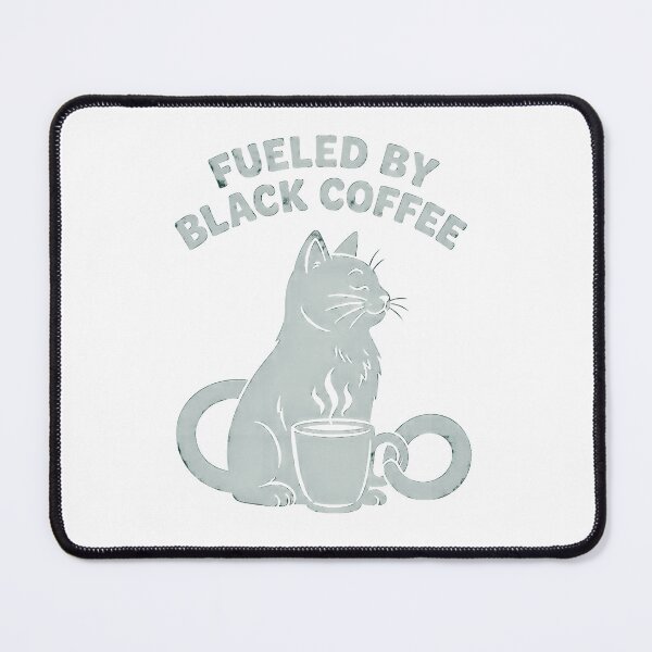 Item preview, Fueled By Black Coffee Cat Cute Kawaii Drink designed and sold by OlyvieArt.