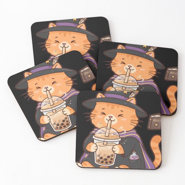 Item preview, Cute Cat Wizard Drinking Boba Tea designed and sold by Brexmore3.