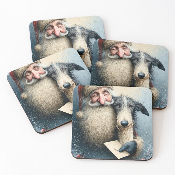 Item preview, Christmas - Santa Claus and lurcher designed and sold by aghnadarragh.