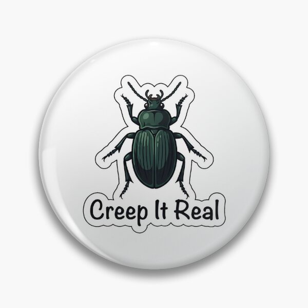 Item preview, Creep It Real Beetle - Cute Bug Halloween Typography Sticker designed and sold by SimpleP.