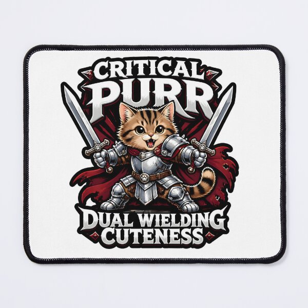 Item preview, Critical Purr Dual Wielding Fighter Cat Tabletop RPG Warrior designed and sold by CleverRaccoon.