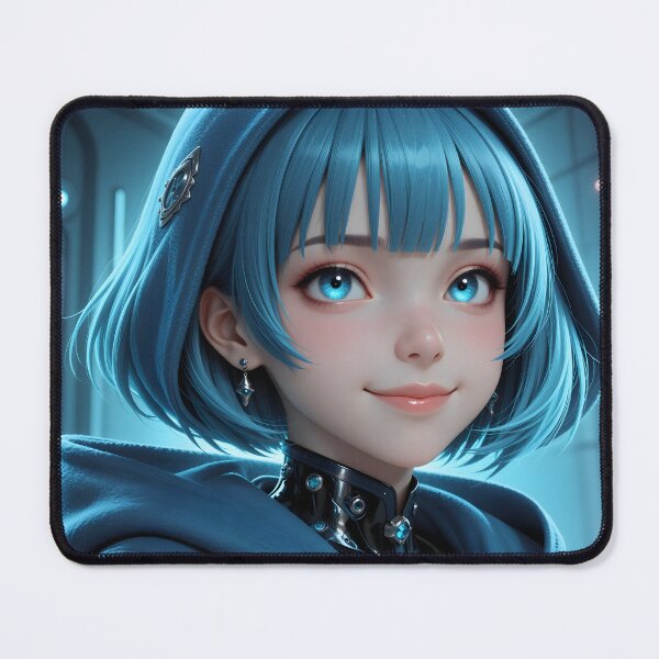 Item preview, Neon Circuit Dreamer – Blue Haired Cyberpunk Anime Girl designed and sold by Killington.