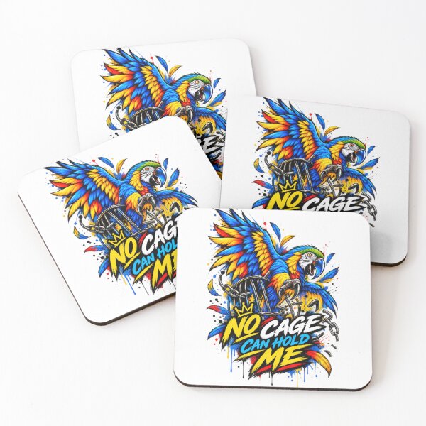 Item preview, No Cage Can Hold Me – Colorful Macaw Street Art designed and sold by SidneiSampaioStudio.