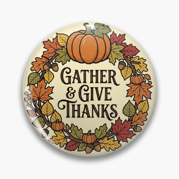 Item preview, Gather & Give Thanks - Autumn Wreath and Pumpkins designed and sold by Studio_88.