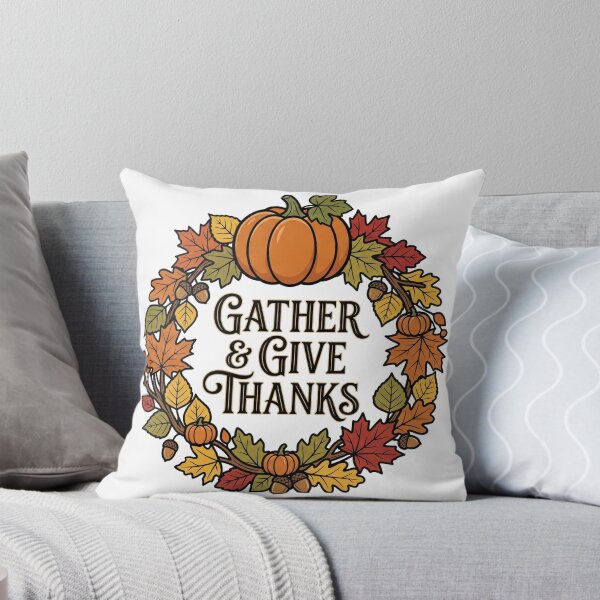 Item preview, Gather & Give Thanks - Autumn Wreath and Pumpkins designed and sold by Studio_88.