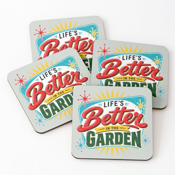 Item preview, Life’s Better in the Garden – Retro Gardening Quote designed and sold by American Fieldmark Studio.