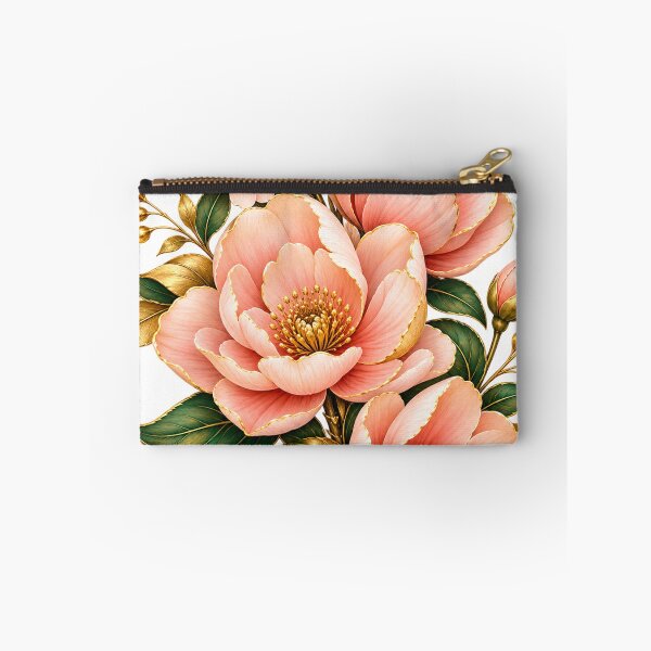 Item preview, Title: Luxury Peach Blush Floral Botanical Gold Flowers Elegant Vintage Floral Design designed and sold by CreativeNest Prints.