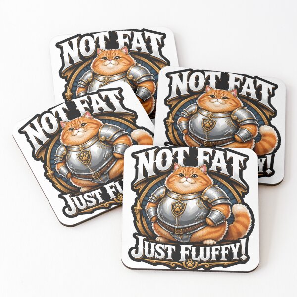 Item preview, Not Fat Just Fluffy Chubby Cat Knight Tabletop RPG warrior game designed and sold by CleverRaccoon.
