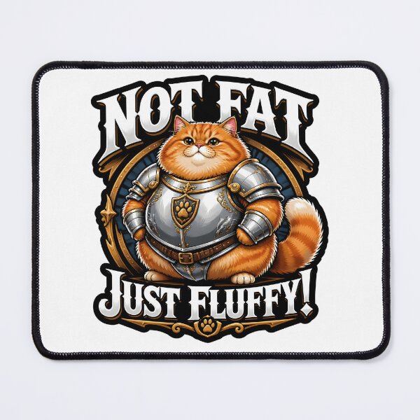 Item preview, Not Fat Just Fluffy Chubby Cat Knight Tabletop RPG warrior game designed and sold by CleverRaccoon.