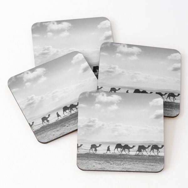 Item preview, Desert Caravan, Egyptian camel transport passing over Olivet, 1918 vintage black and white photograph designed and sold by Astrid Arkhangelsky.