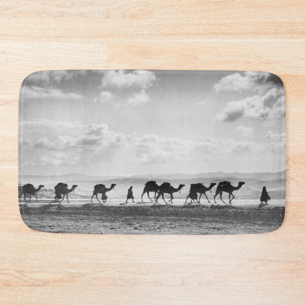 Item preview, Desert Caravan, Egyptian camel transport passing over Olivet, 1918 vintage black and white photograph designed and sold by Astrid Arkhangelsky.