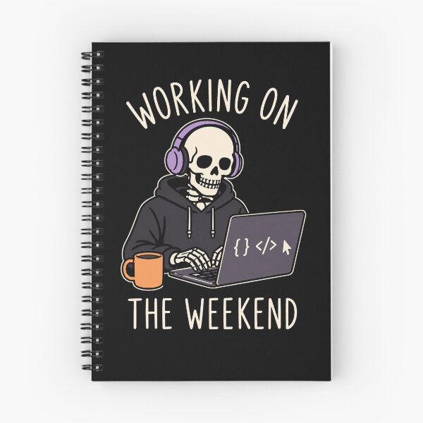 Item preview, Working On The Weekend Funny Skeleton Programmer Coding designed and sold by SayMaria.
