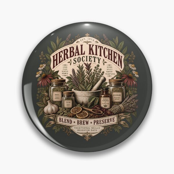Item preview, Herbal Kitchen Society Vintage Botanical Kitchen Emblem designed and sold by KakangMudi.