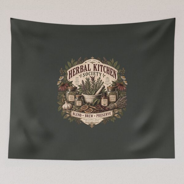 Item preview, Herbal Kitchen Society Vintage Botanical Kitchen Emblem designed and sold by KakangMudi.