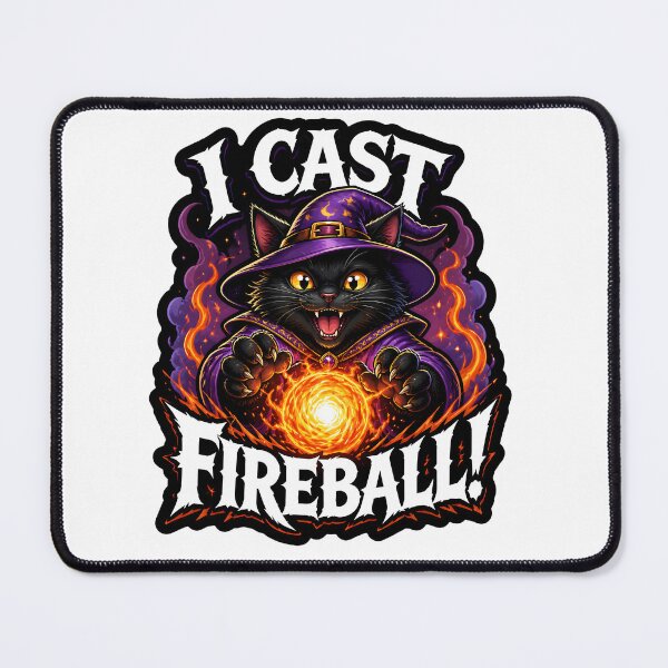 Item preview, I Cast Fireball Wizard Cat Sorcerer Tabletop RPG mage game designed and sold by CleverRaccoon.