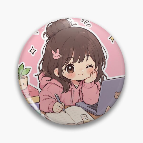 Item preview, Aesthetic Lofi Study Girl with Cat & Coffee Sticker designed and sold by Code&PlayCo..
